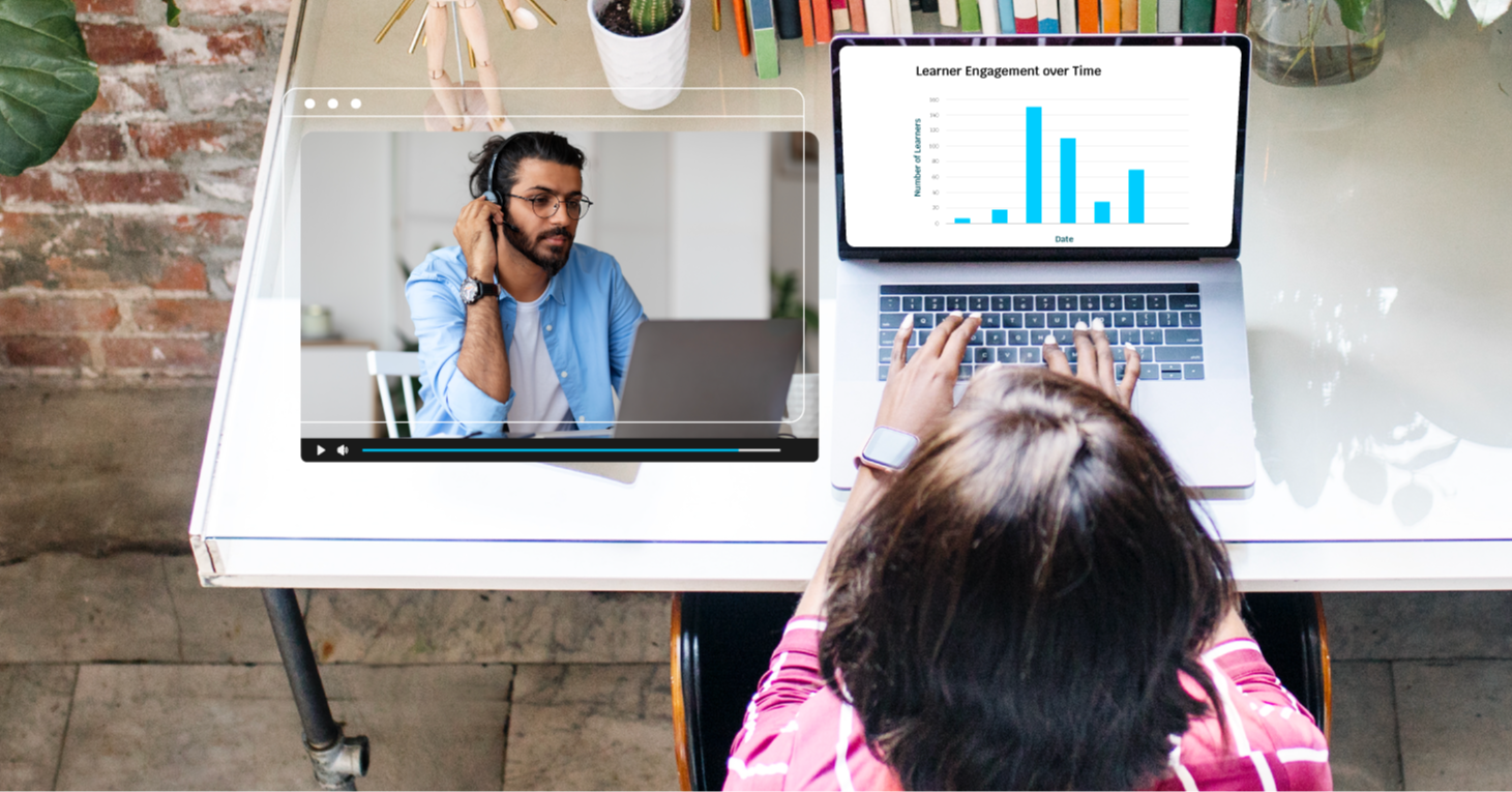 Two HR professionals reviewing data to select the best employee training type